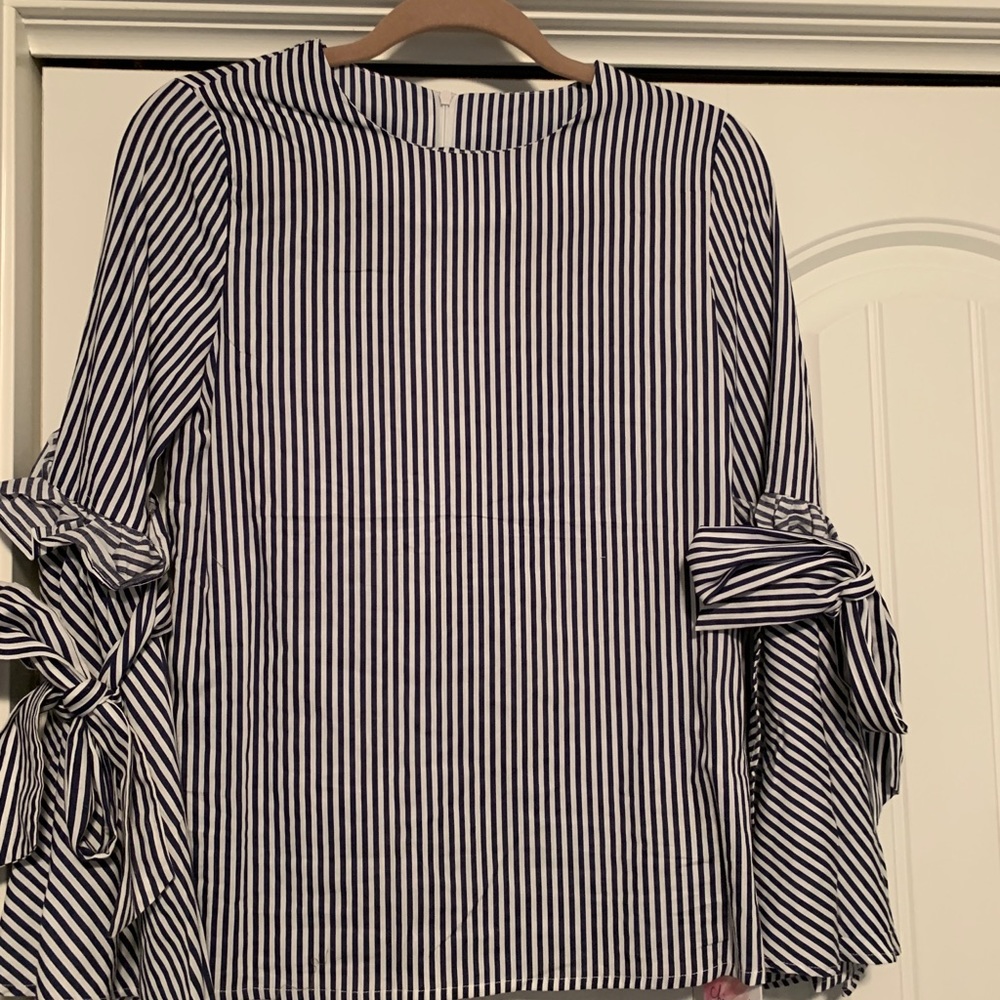 Chicwish striped blouse with sleeve detail